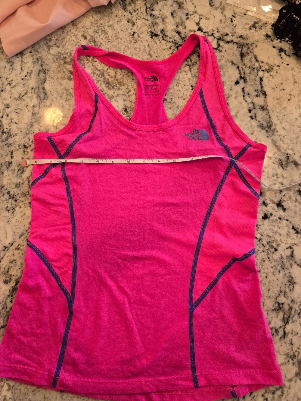 The North Face Hot Pink Racerback Tank with Navy Stitching Size Small